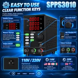 KUAIQU DC Lab Power Supply, High Precision 5V 12V 18V 24V 30V 48V 60V 72V 120V Adjustable Voltage Regulator, Bench Power Source