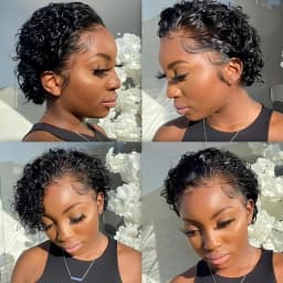 Pixie Cut Wig Curly Human Hair 13x1 Lace Frontal Wigs Human Hair Short Bob Human Hair Wigs 13x4 Lace Front Wigs For Black Women