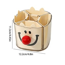 Desk Pencil Holder Cute Clown Pen Cup 360-Degree Rotating Desk Organizer Pencil Pen Holder With 4 Detachable Slots Cosmetic