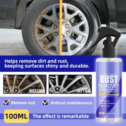 Tire Rust Remover Spray 100ml Car Tire Iron Powder Remover Spray Metal Rust Out Instant Remover Spray Automobile Tyre Cleaner