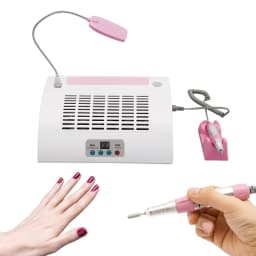 5 In 1 Nail Dust Collector with Nail Drill Hand Rest and LED Desk Lamp for Nail Salon and Home Use