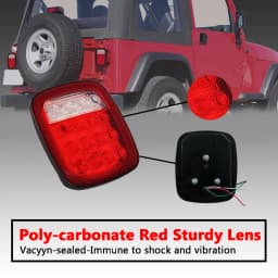 Pair LED Tail Lights Rear Brake Lamps Turn Stop Reverse for Jeep Wrangler TJ CJ JK