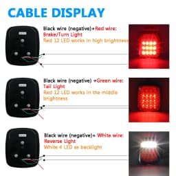 Pair LED Tail Lights Rear Brake Lamps Turn Stop Reverse for Jeep Wrangler TJ CJ JK