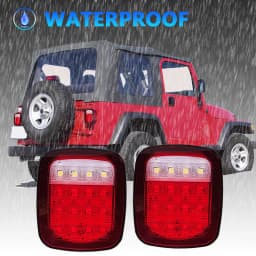 Pair LED Tail Lights Rear Brake Lamps Turn Stop Reverse for Jeep Wrangler TJ CJ JK