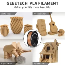 Geeetech 3d Printer Filament PLA PETG Plastic 1kg 1.75mm,Tangle-Free, 3d Printing Wire Materials, Black, White, Vacuum Packaging