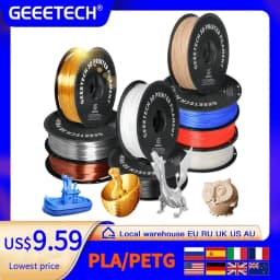 Geeetech 3d Printer Filament PLA PETG Plastic 1kg 1.75mm,Tangle-Free, 3d Printing Wire Materials, Black, White, Vacuum Packaging