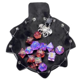 PU Velvet Dice Storage Bag Colored Dice Purse Foldable Storage Box Dice Tray PU Leather Folding Hexagon Key Coin Storage Case