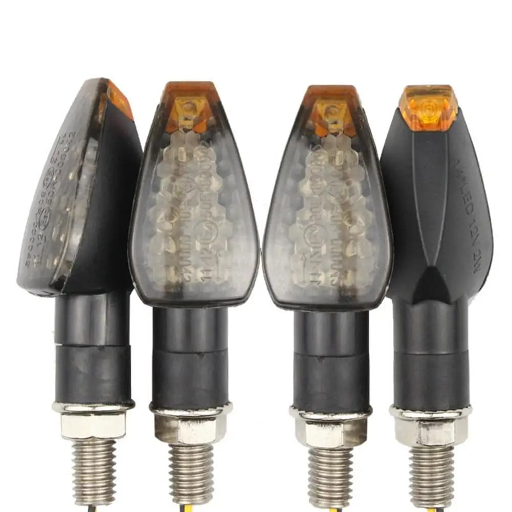 4 Pcs Motorcycle Indicators Lights Flowing Turn Signal Light Front LED Amber Blinker Indicator Lamp 14 LED 12V Moto Accessories