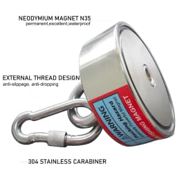 250KG*2 Two Side Salvage Fishing Magnet Set Hook Permanent NdFeB Magnet Outdoor River Fishing Salvage Magnets