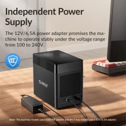 ORICO DS Series 5 Bay 3.5'' Type-C Hard Drive Enclosure Magnetic-type SATA3.0 HDD Case 12V6.5A for Altcoins Mining