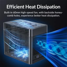 ORICO DS Series 5 Bay 3.5'' Type-C Hard Drive Enclosure Magnetic-type SATA3.0 HDD Case 12V6.5A for Altcoins Mining