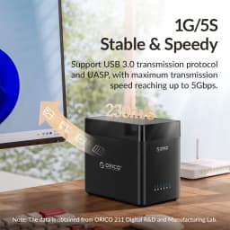 ORICO DS Series 5 Bay 3.5'' Type-C Hard Drive Enclosure Magnetic-type SATA3.0 HDD Case 12V6.5A for Altcoins Mining