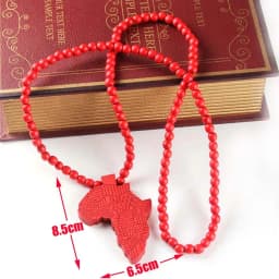 SOMEHOUR Fashion Africa Map Necklace For Men And Women Engraved Wooden Pendant Beads String Chians Charms Dangle Hiphop Jewelry