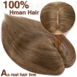S-noilite 10x12cm Hair Toppers 3.5x9cm Silk Base Natural Hair Wig 100% Human Hair For Women Hairpiece Clip In Hair Extensions