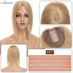 S-noilite 10x12cm Hair Toppers 3.5x9cm Silk Base Natural Hair Wig 100% Human Hair For Women Hairpiece Clip In Hair Extensions