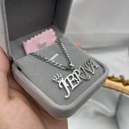 Custom Name Necklace Cuban Chain Pendant Necklace Custom Stainless Steel Crown Necklace Personalized Silver Jewelry Women