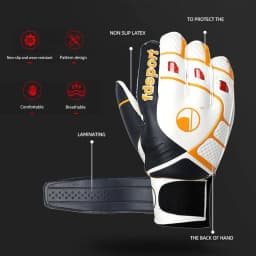 Goalkeeper Goalie Soccer Gloves - Kids & Youth Football Goal Keeper Gloves With Embossed Anti-Slip Latex Palm And Soft PU Hand B