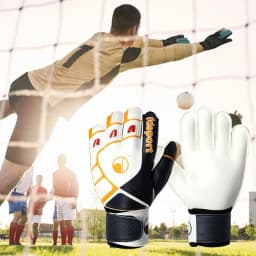 Goalkeeper Goalie Soccer Gloves - Kids & Youth Football Goal Keeper Gloves With Embossed Anti-Slip Latex Palm And Soft PU Hand B