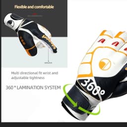 Goalkeeper Goalie Soccer Gloves - Kids & Youth Football Goal Keeper Gloves With Embossed Anti-Slip Latex Palm And Soft PU Hand B