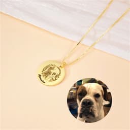 Personalized Pet Portrait Necklace Custom Dog Photo Necklace Birthday Gift for Pet Lover Engraved Pet Portrait Jewelry Pet Gift