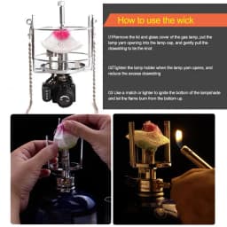 10pcs Portable Double Head Steam Gas Lantern Mantles Light Yarns Kerosene Lamp Cotton Yarn Wick Lantern Lights Mesh Gauze Cover