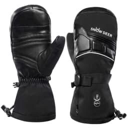 Moto Snowboard Rechargeable Electric Heated Skiing Gloves Leather Heating Gloves With Battery Winter Mittens For Women Men 2022
