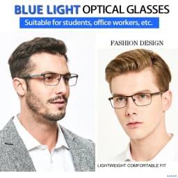 Blue Light Glasses Frame Men Square Eyewear Fashion Metal Eye Myopia Prescription Eyeglasses Acetate Legs Male Optical Frame
