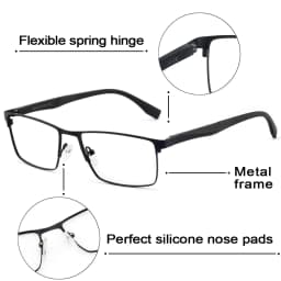 Blue Light Glasses Frame Men Square Eyewear Fashion Metal Eye Myopia Prescription Eyeglasses Acetate Legs Male Optical Frame