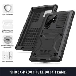 Rugged Armor Full Phone Case for Samsung Galaxy S23 S22 S21 S20 Plus Note 20 Ultra A32 A72 A52 Metal Aluminum Shockproof Cover