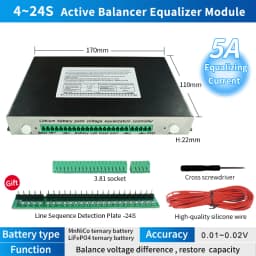 5A 8A 12A 4-24S Active Balancer/Active Equalizer for Lithium/Lifepo4 Battery Pack Capacity Repair Module 13S 16S