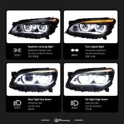 AKD Head Lamp for BMW F02 F01 7 Series LED Headlight 2009-2014 Headlights 735i DRL Turn Signal High Beam Angel Eye Projector