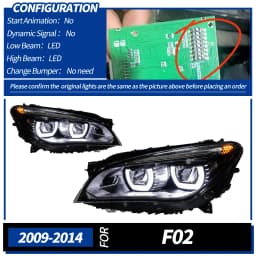 AKD Head Lamp for BMW F02 F01 7 Series LED Headlight 2009-2014 Headlights 735i DRL Turn Signal High Beam Angel Eye Projector