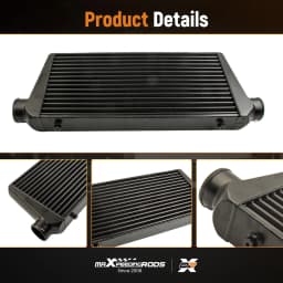Cooling Tube & Fin Intercooler 600 X 300 X 76mm 3 inch Outlet Universal Black
