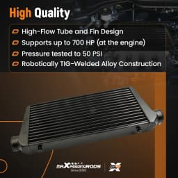 Cooling Tube & Fin Intercooler 600 X 300 X 76mm 3 inch Outlet Universal Black