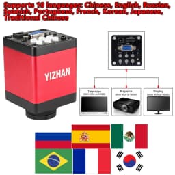 13MP HDMI USB 60FPS Monocular Video Microscope Sets HDMI VGA Digital Camera 130X/150X/215X C mount Lens For Repair Phone Solder
