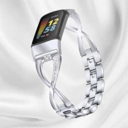 Fashionable Watch band For Fitbit Charge 5 Smart watch For Charge 5 Wrist Bracelet Band Zinc alloy diamond strap Correa Metal
