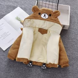 Children's Wear Baby Spring Winter Coat Cute Zipper Shirt Boys Girls Toddler 1-4-5 Years Old Cartoon Hoodie Plus Velvet Jackets
