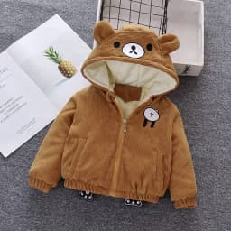 Children's Wear Baby Spring Winter Coat Cute Zipper Shirt Boys Girls Toddler 1-4-5 Years Old Cartoon Hoodie Plus Velvet Jackets