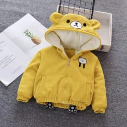 Children's Wear Baby Spring Winter Coat Cute Zipper Shirt Boys Girls Toddler 1-4-5 Years Old Cartoon Hoodie Plus Velvet Jackets