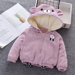 Children's Wear Baby Spring Winter Coat Cute Zipper Shirt Boys Girls Toddler 1-4-5 Years Old Cartoon Hoodie Plus Velvet Jackets