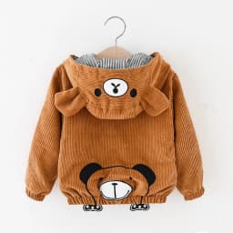 Children's Wear Baby Spring Winter Coat Cute Zipper Shirt Boys Girls Toddler 1-4-5 Years Old Cartoon Hoodie Plus Velvet Jackets