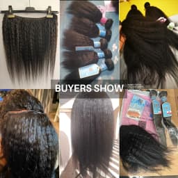 Kinky Straight Human Hair 3Bundles With 4x4 5x5 Closure Long 30inch Yaki Straight Bunldes With a Frontal 13x4 tissage bresilien