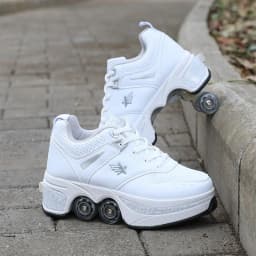 Deformation Roller Shoes Double-Row Deformed Roller Skates 4 Wheels Roller Skates Parkour Shoes Sneakers With Wheels For Child