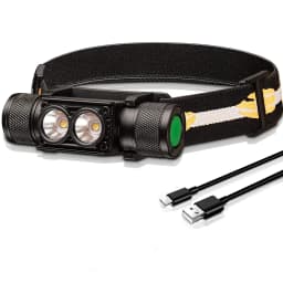 H25L USB Rechargeable Headlamp 18650 Head Light Dual 1200LM 90CRI 5000K EDC Flashlight