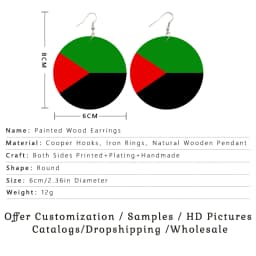 SOMESOOR National Coutry Flag Printed Wooden Drop Earrings Guadeloupe French Guiana France Provinces Loops Dangle For Women Gift