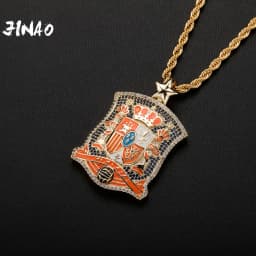 JINAO European and American Style High Quality Ice Cravejado AAA+ Cubic Zircon Necklace&Pendant Jewelry For Gift
