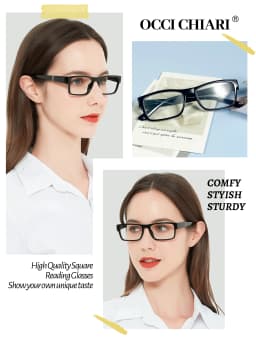 OCCI CHIARI Stylish Reading Glasses Women Luxury Brand Square Presbyopia Eyeglasses Frames Female Reader Glasses 1 1.5 2 2.5 3
