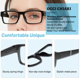 OCCI CHIARI Stylish Reading Glasses Women Luxury Brand Square Presbyopia Eyeglasses Frames Female Reader Glasses 1 1.5 2 2.5 3