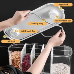 Sealed Rice Storage Box Wall Mounted Cereal Grain Container Dry Food Dispenser Grain Storage Jar Bucket Kitchen Storage Tools