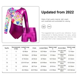 Kids Girls Long Sleeves Cartoon Print Sports Gymnastics Workot Bodysuit Choldren Patchwork Ballet Dance Leotard Jumpsuit Romper